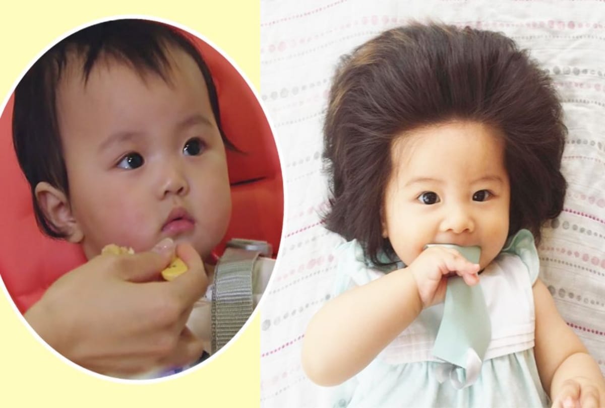 Seven month little girls followed by thousand of fans on instagram just because of her hair 
