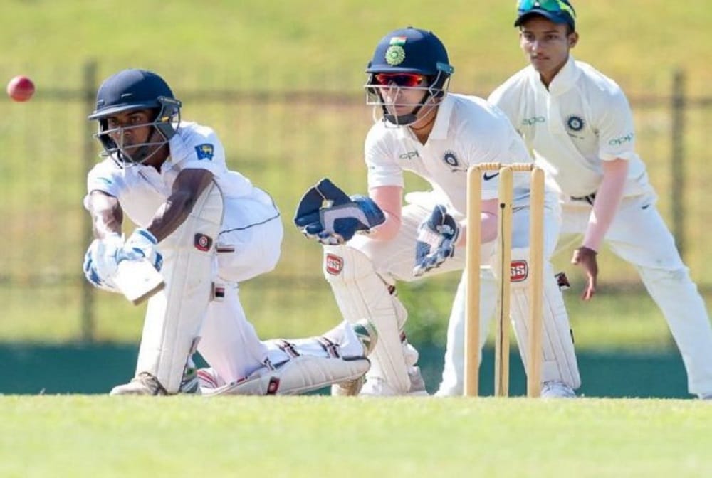 Sri Lanka Under-19s trail by 250 runs with 7 wickets remaining