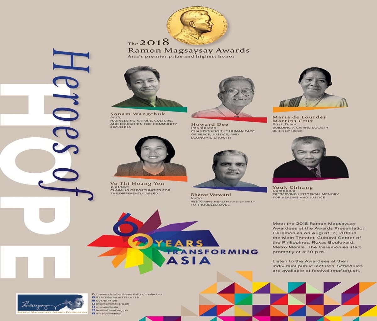 india sonam wangchuk and bharat vatwani among Ramon Magsaysay Award winners