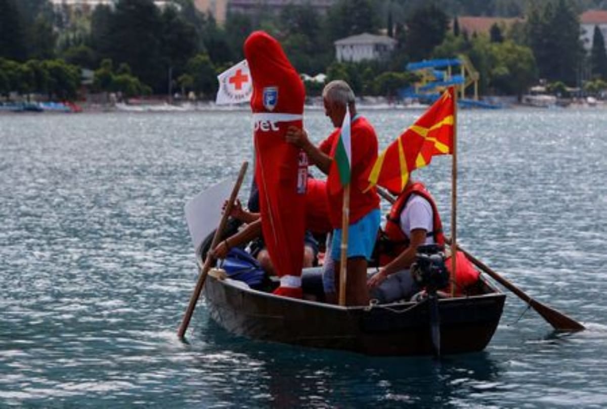 The sixty five year old man created world record for Swimming with tied hands and feet 
