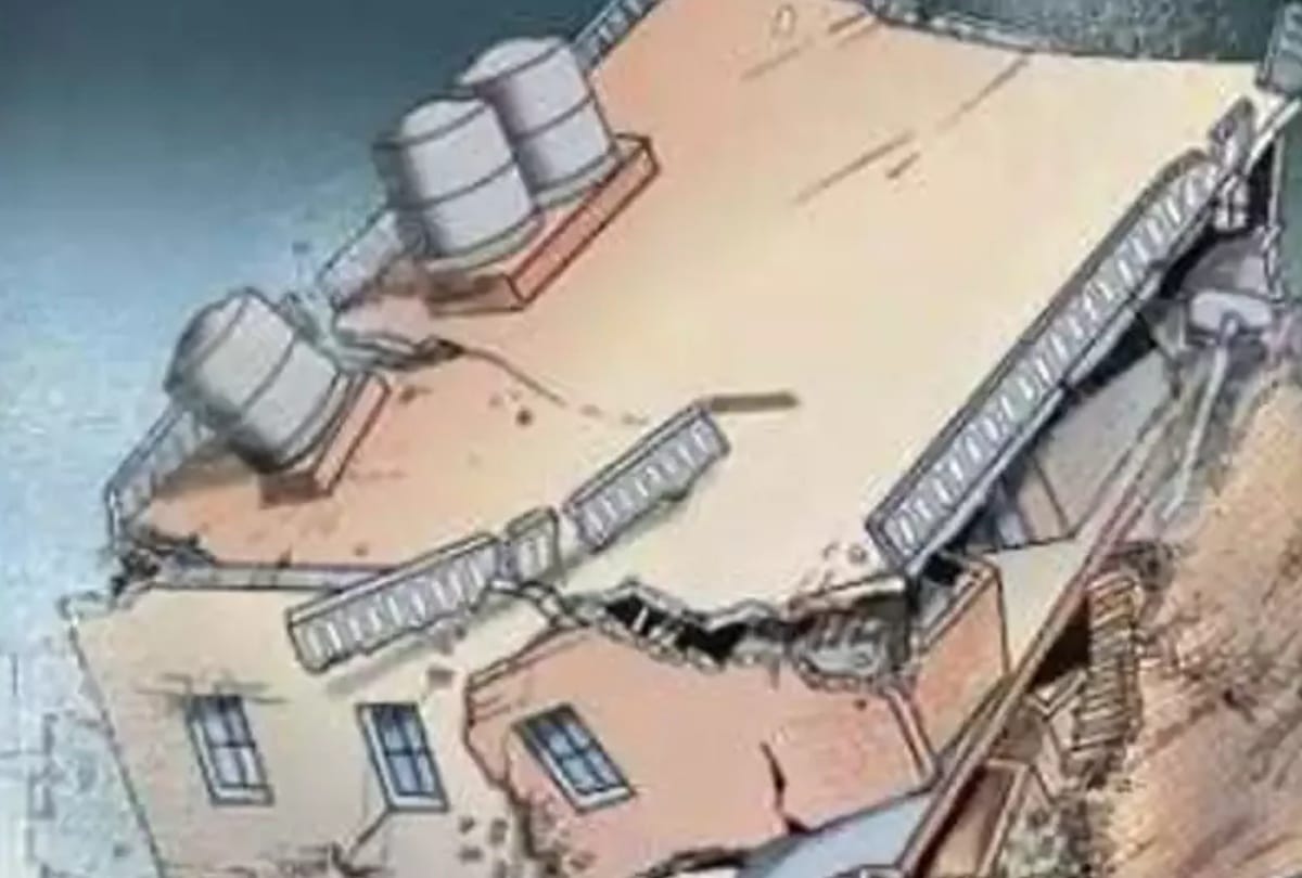 3 storey house collapses due to rain greater noida