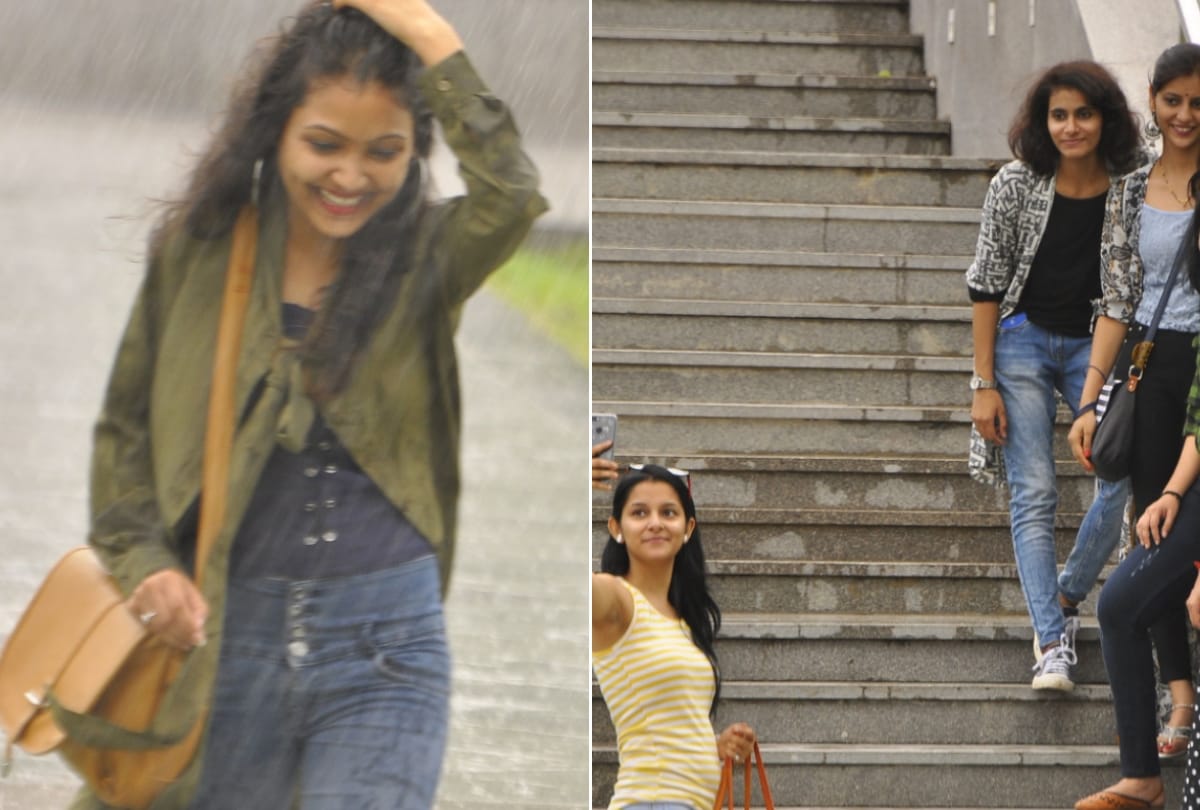 lucknow temperature go down due to rain
