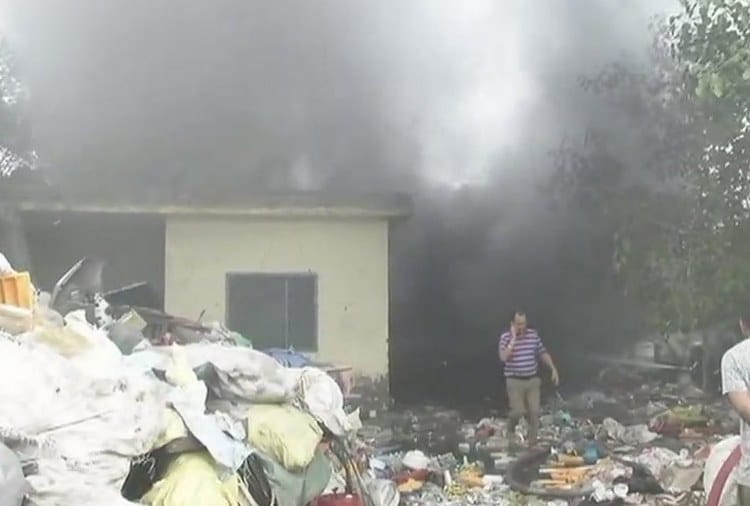 Fire breaks out in a Scrap Godown on Ludhiana's Ayali road