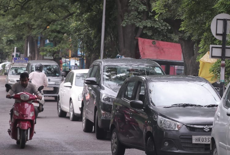 jam in many places Due to the rains in Chandigarh