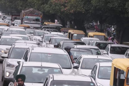 jam in many places Due to the rains in Chandigarh