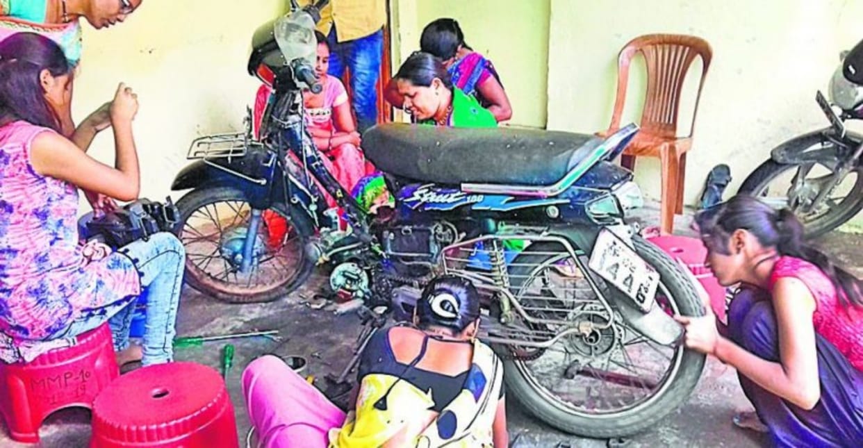 Madhya Pradesh: organisation conducting training for women to repair two wheelers in Indore