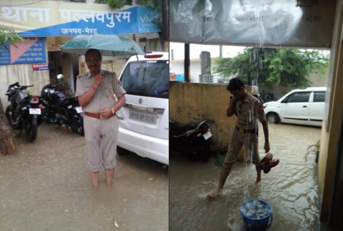 Up police officers shows courage in the heavy rain 5 special pics