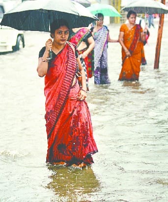 Flooded water in Muzaffarnagar rain