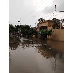the roads of chandausi are made from rain pond