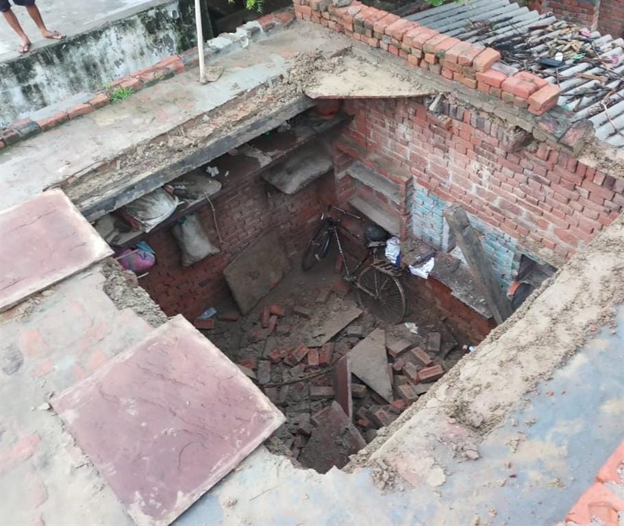 Thirty six hours continue rain in Hathras.