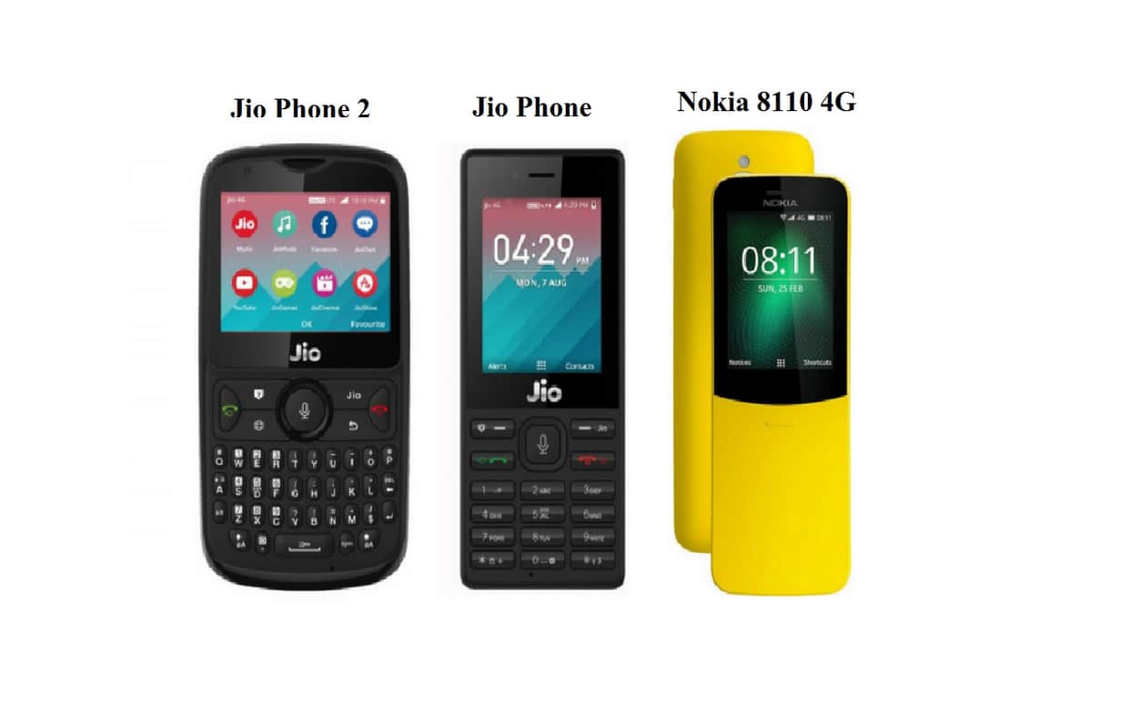 Jio Phone 2 vs Nokia 8110 4G vs Jio Phone: which is the best 4G Phones, Price, Features