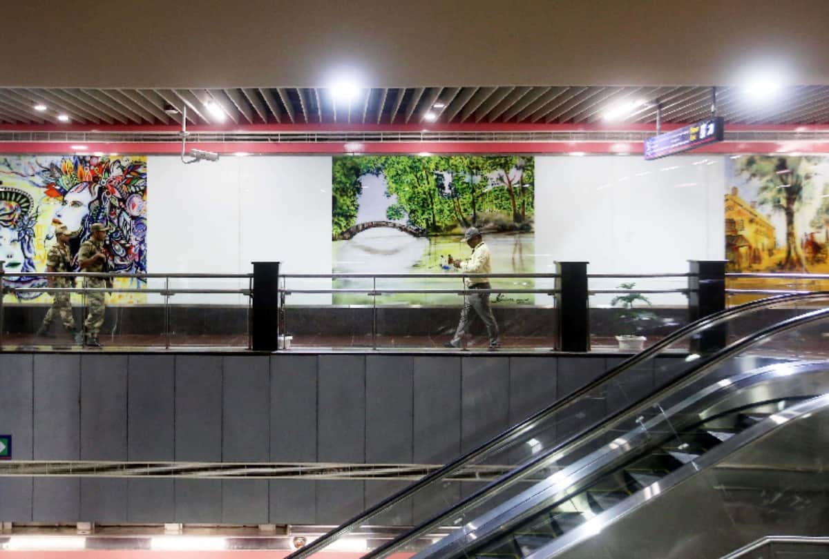South Campus Lajpat Nagar second line of Delhi Metro Pink Line has been prepared for passengers