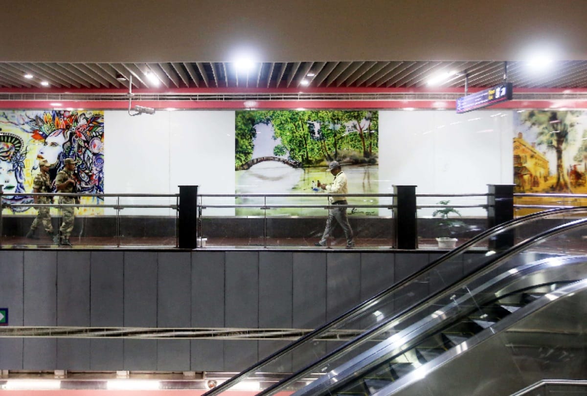 South Campus Lajpat Nagar second line of Delhi Metro Pink Line has been prepared for passengers