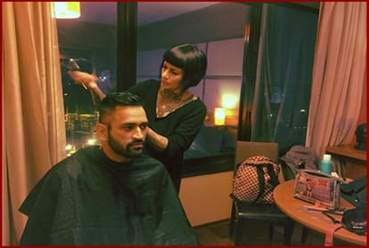 Celebrity hairstylist sapna bhavnani uses ustra on ms dhoni