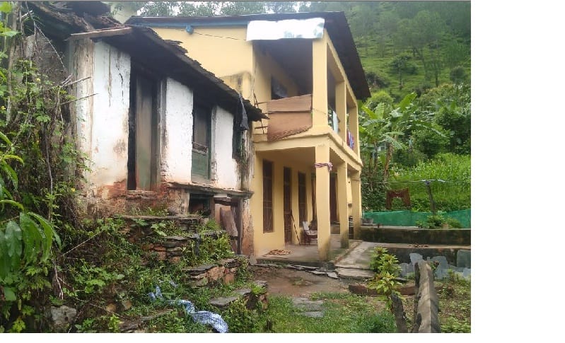 A few ruins of the locals engaged in many homes of the Nilmaphi village from the escape
