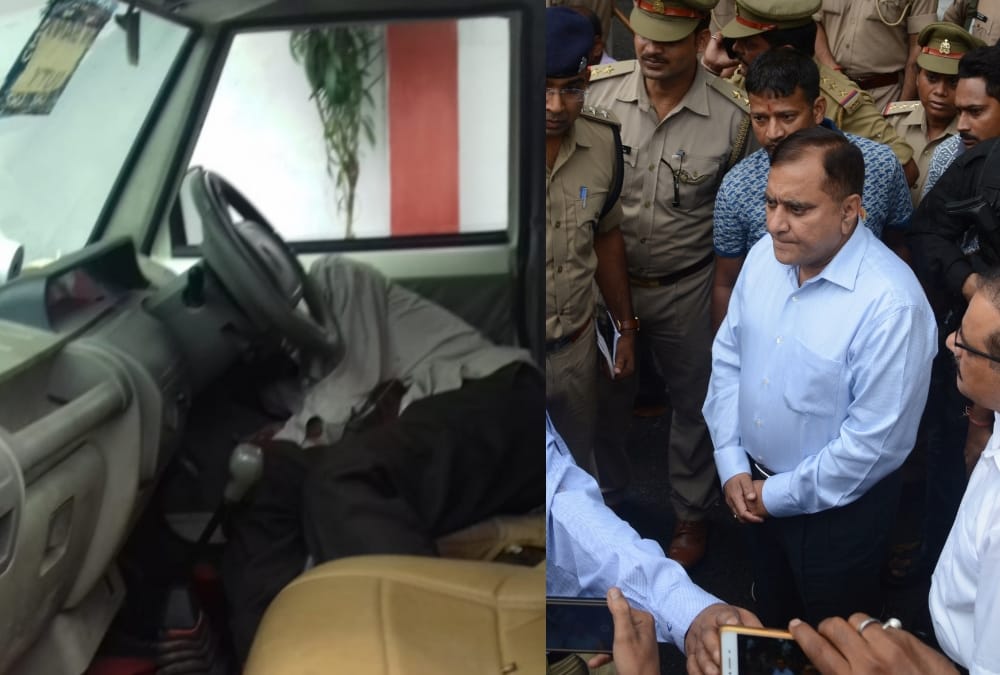 axis bank van looted near rajbhavan lucknow