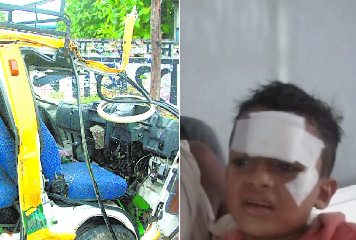 driver of dps school injured in an accident in lucknow