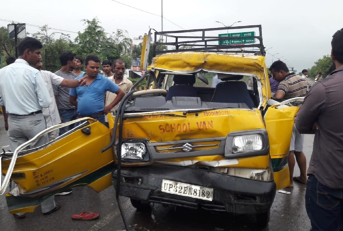 driver of dps school injured in an accident in lucknow
