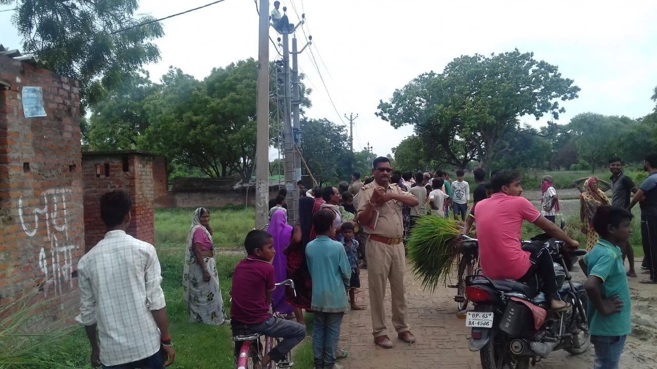 Azamgarh youth climbs on hightension line and playing games