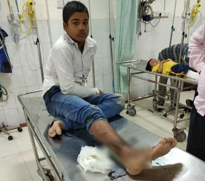 Hightension line broken and fall on school two students injured