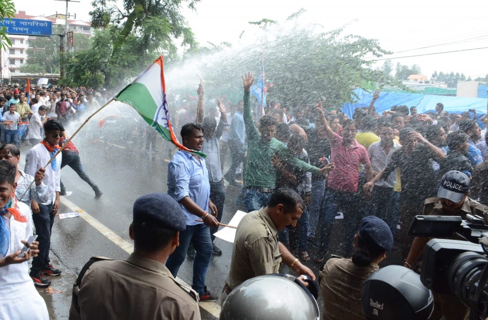 nsui protest on unemployment in dehradun