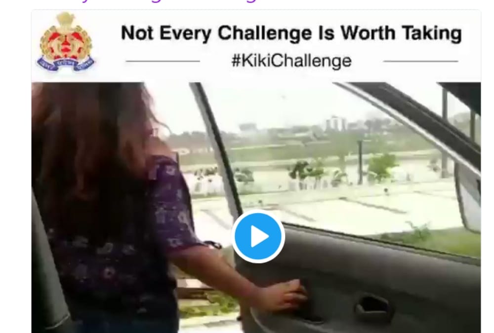 Uttar pradesh police tweets on kiki dance.