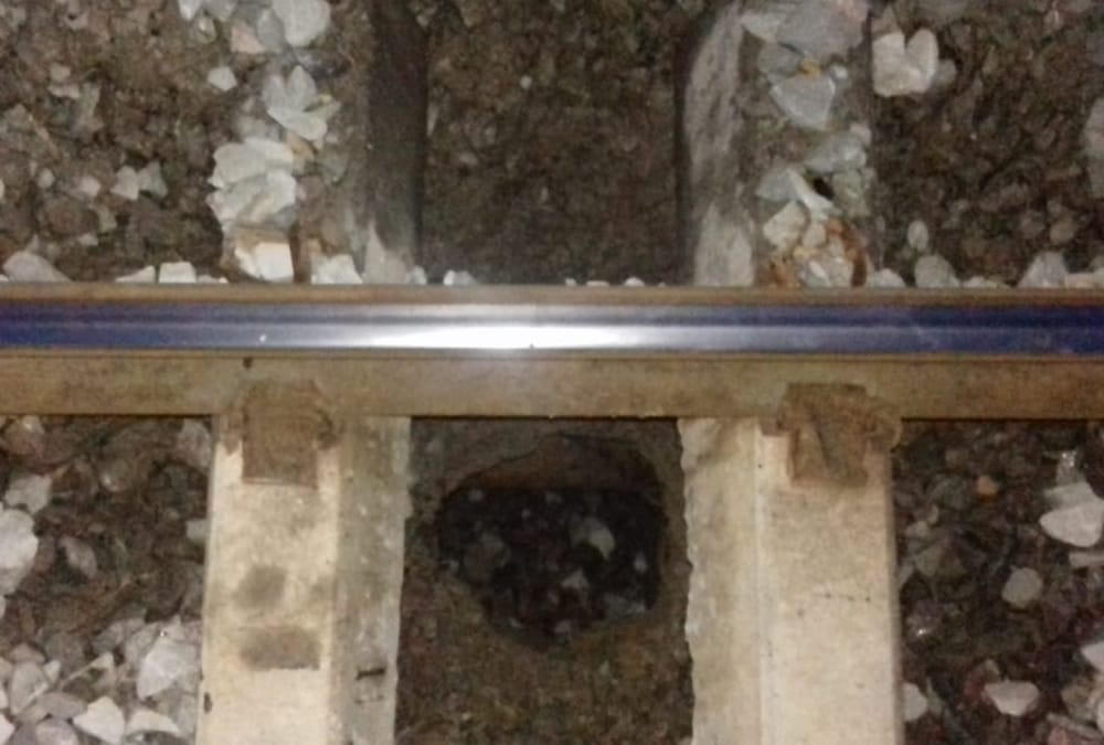 trains schedule effected because of a pit near track.