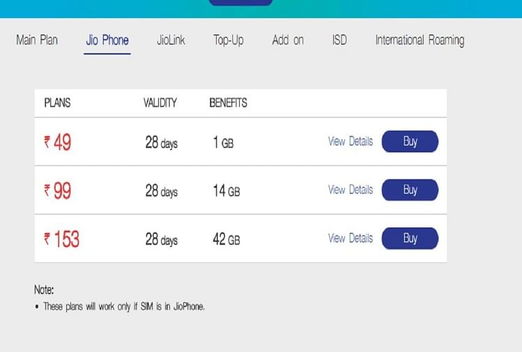 jio phone me 6 month recharge plan