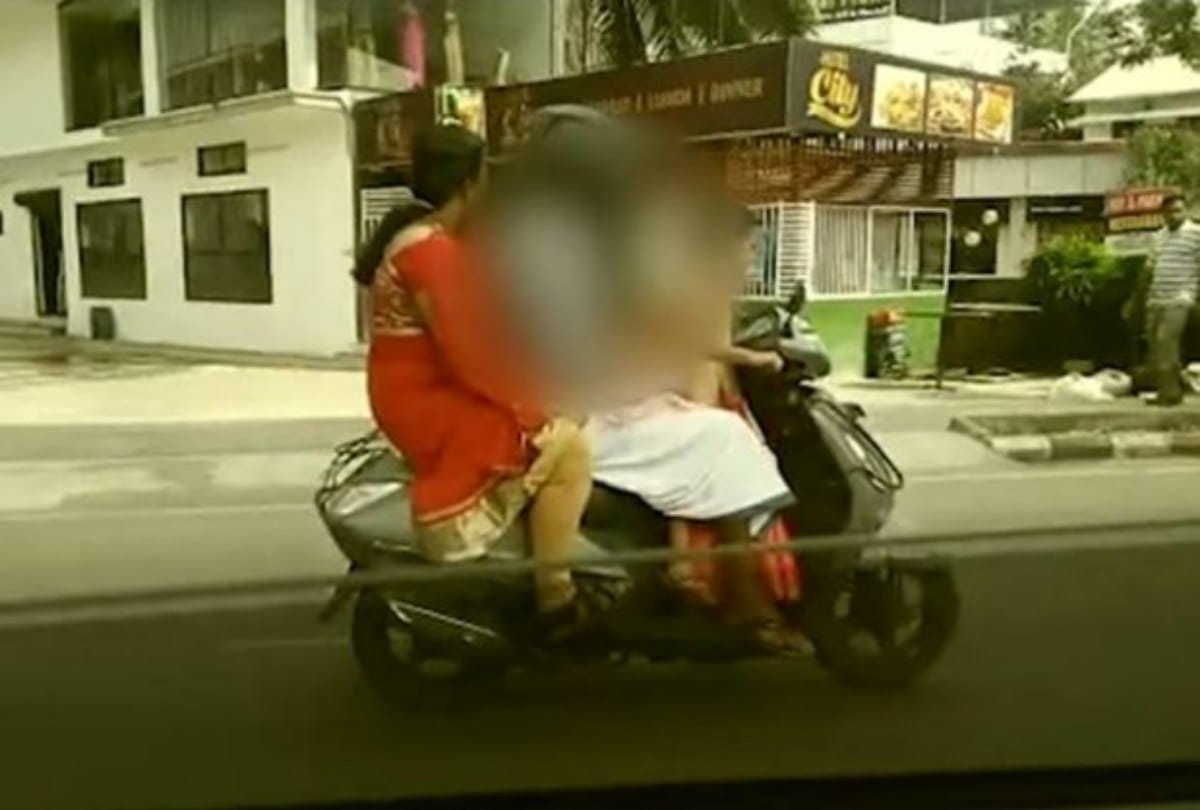 video being viral of a four year old girl who rides scooty with parents