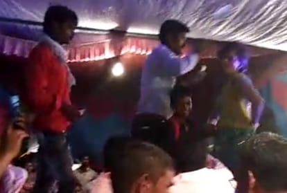 lekhpal suspended for dancing with a dancer.