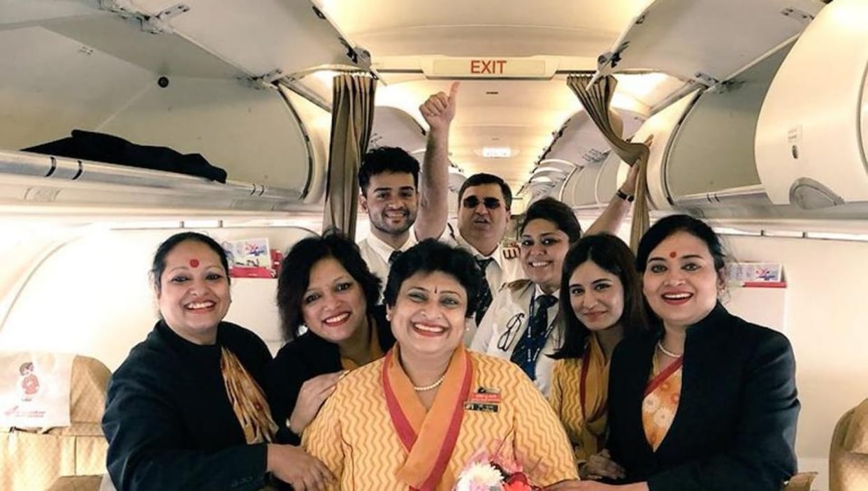 Air India pilot Ashrrita fulfilled her Air hostess mother's dream on her last service day