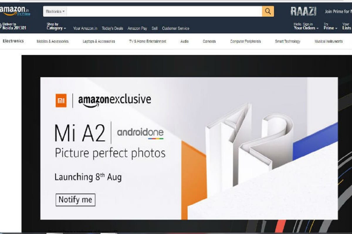 Xiaomi Mi A2 Will Be an Amazon Exclusive, Launching on August 8