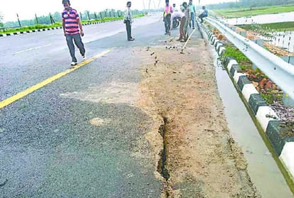  Agra Lucknow expressway damage in etawah and kannauj 