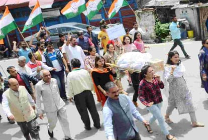 himachal congress protest in regarding Rafale deal