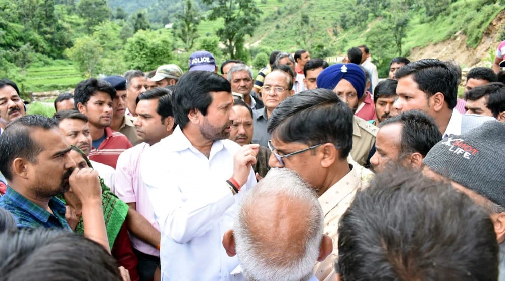 disaster victims stop minister prakash pant fleet