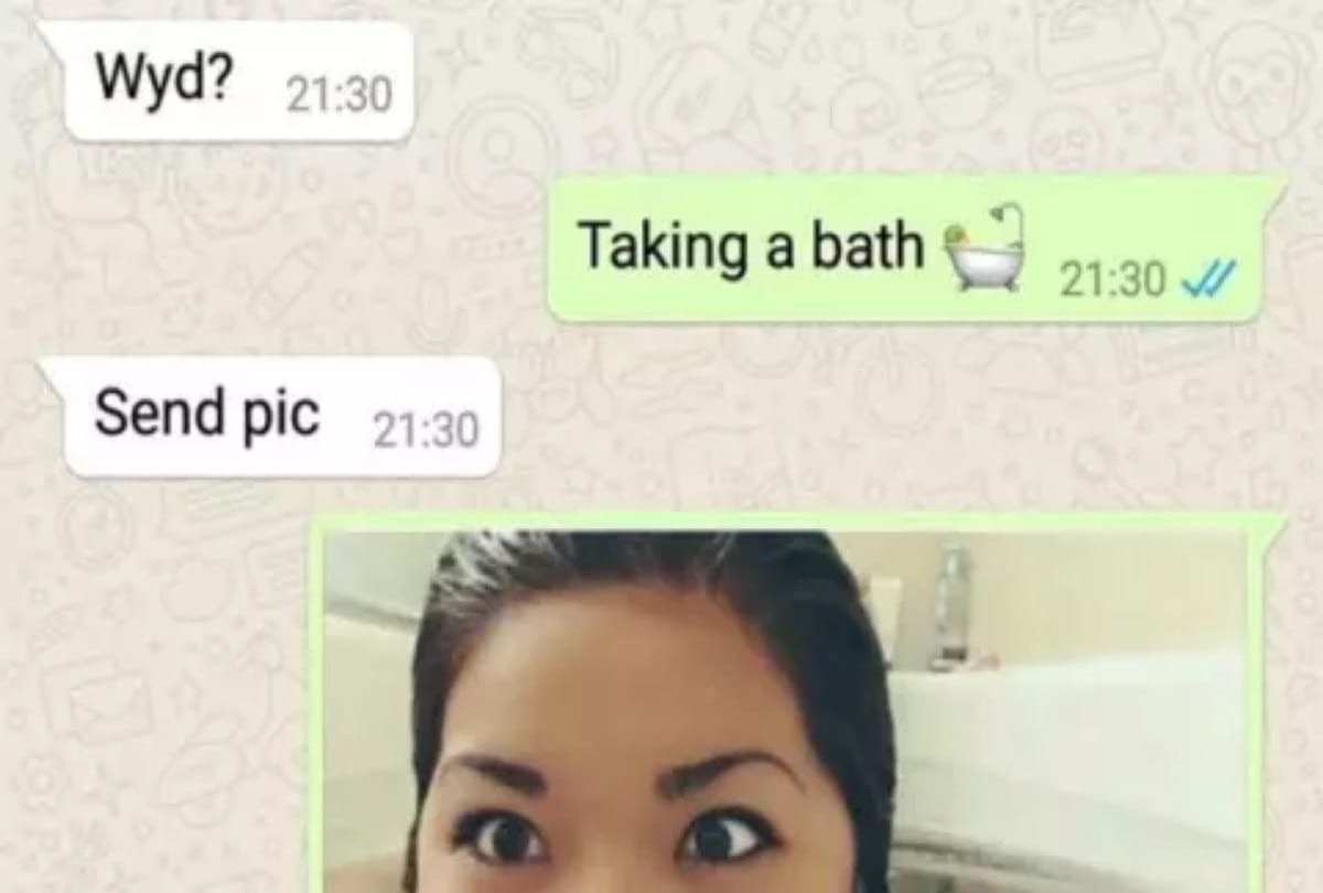 Man ask to women for photo during bath 