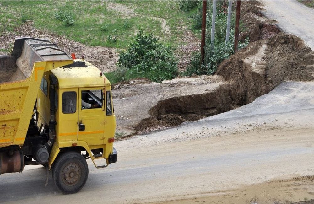 Agra Lucknow Expressway's service road damaged