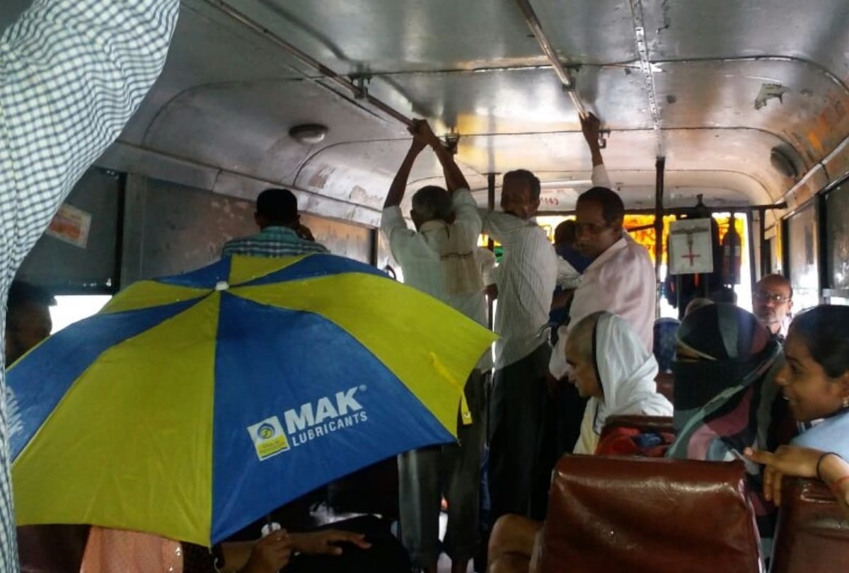 bad condition of roof of bus in uttar pradesh
