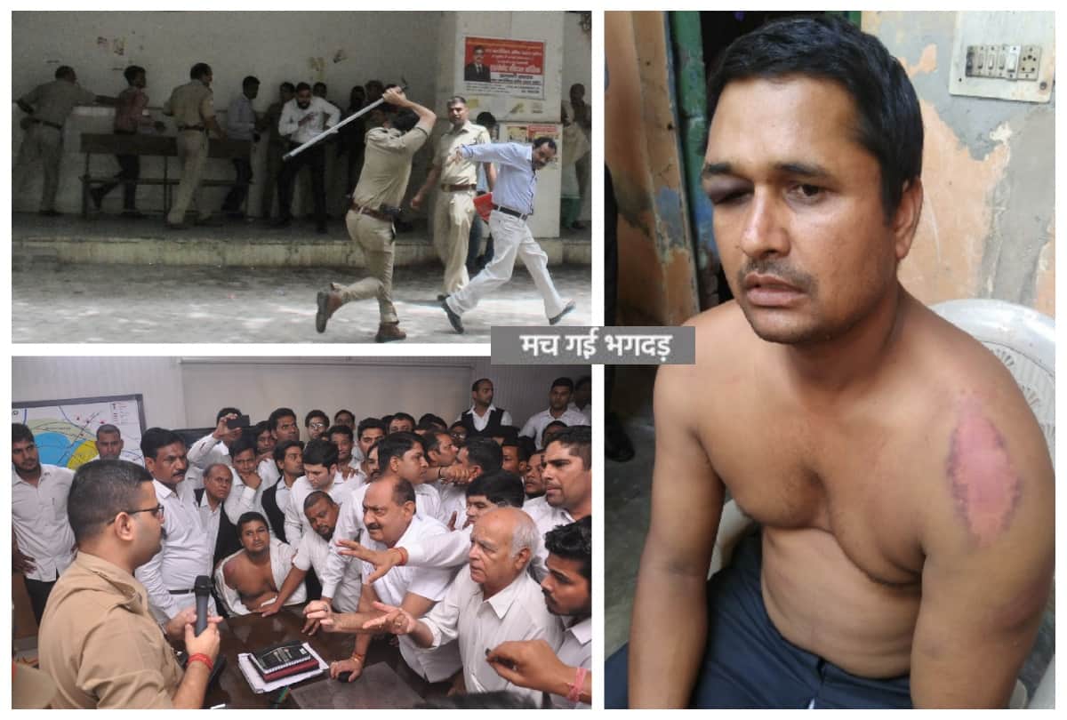 see in pictures clash between lawyers and police in ghaziabad court reason is this