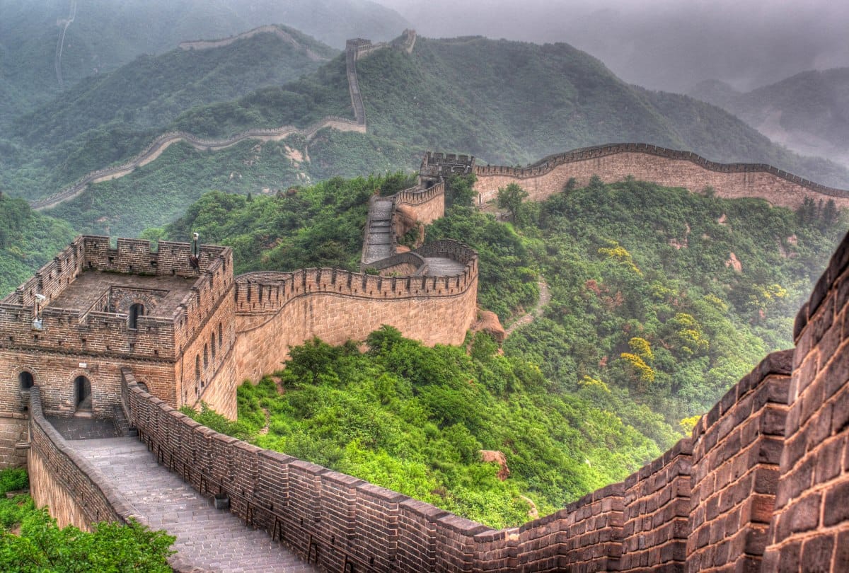 Great wall of china sections collapse in rain 