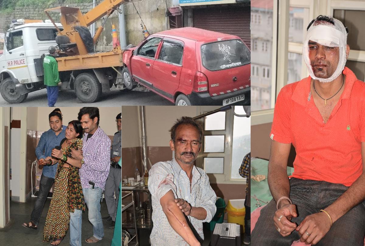 कार ने बाइक सवार और राहगीर को मारी टक्कर