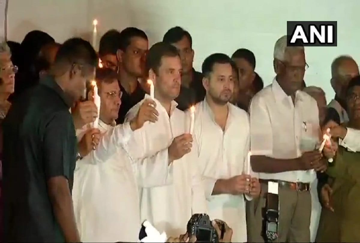 muzaffarpur rape case: Tejashwi Yadav holds protest with kejrival against Bihar government