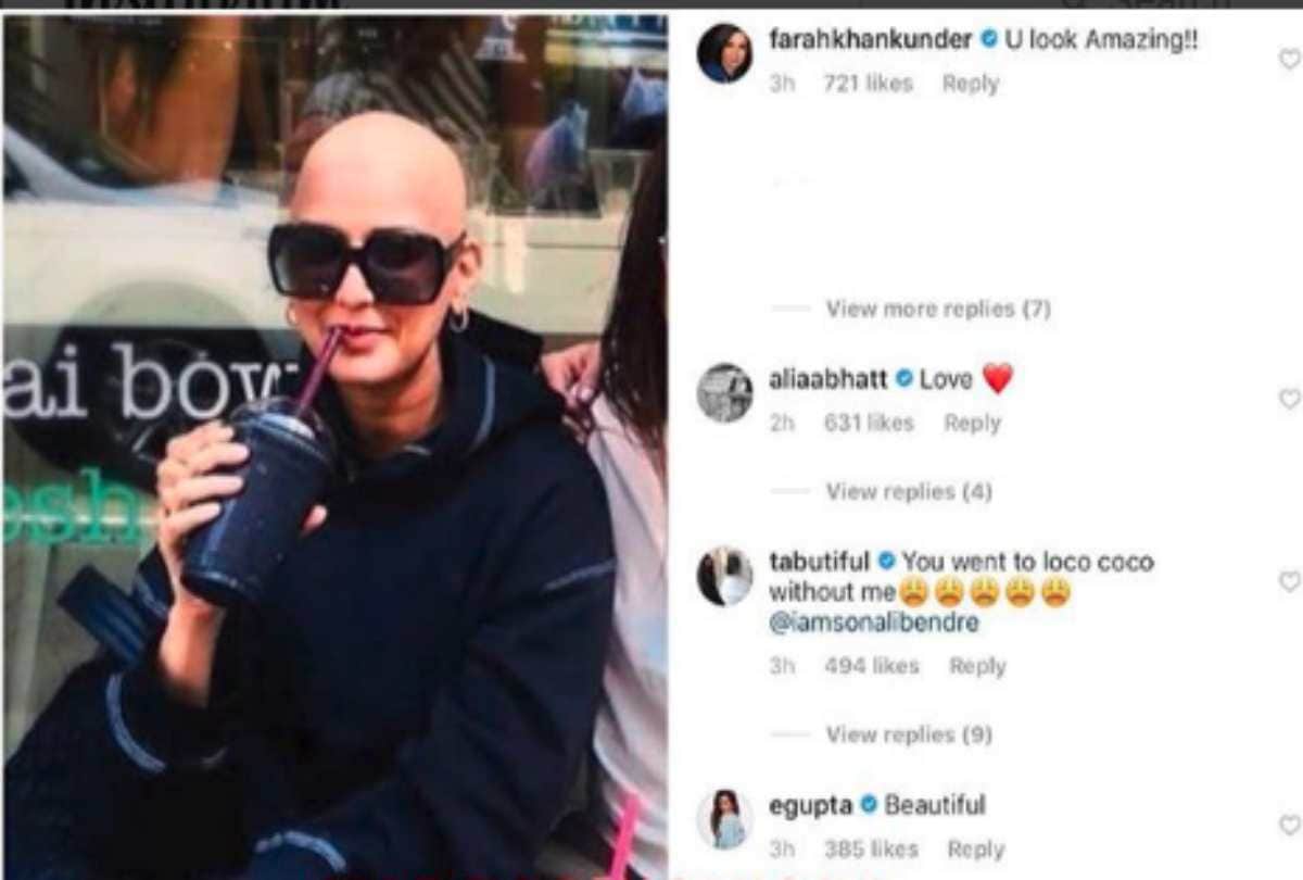 sonali bendre bald look viral fan says salute your strength and resilience