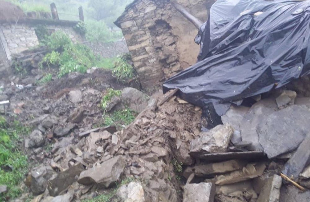 One house collapsed, other suffered partial damage