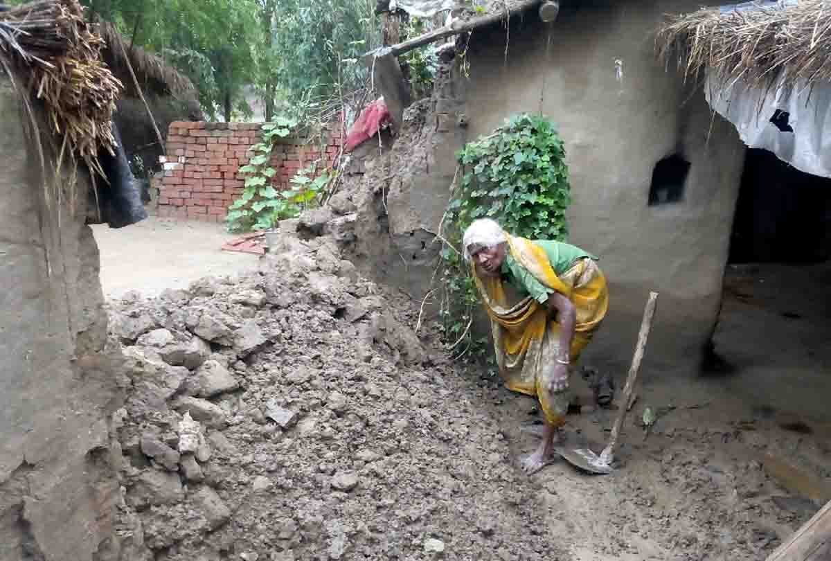 A dozen house collapsed due to rain