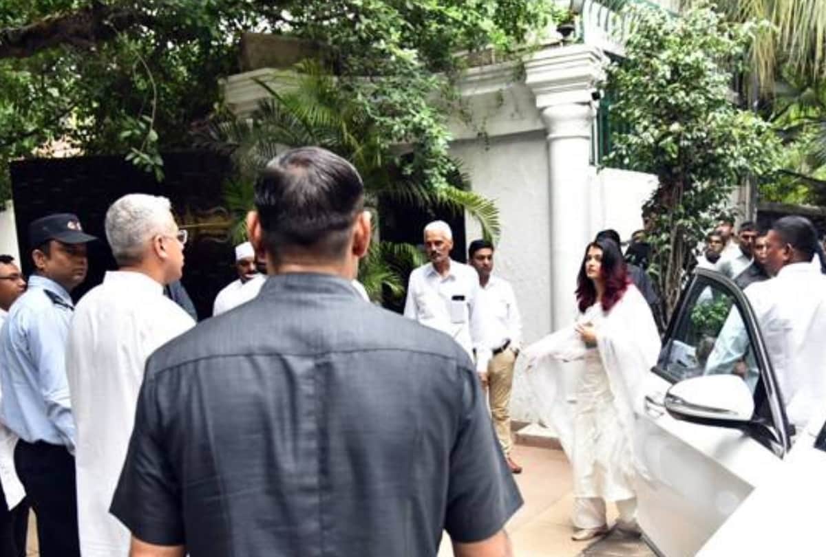 abhishek and aishwarya rai bachchan family reaches delhi to attend last rites of rajan nanda