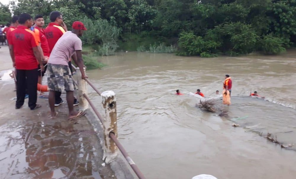 child drowning in a river