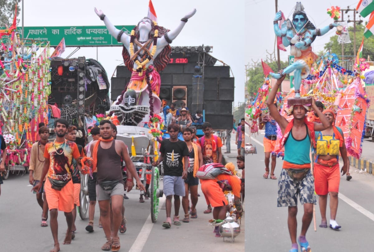 Kavad yatra saveral looks of lord Shiva seen on highway see in photos