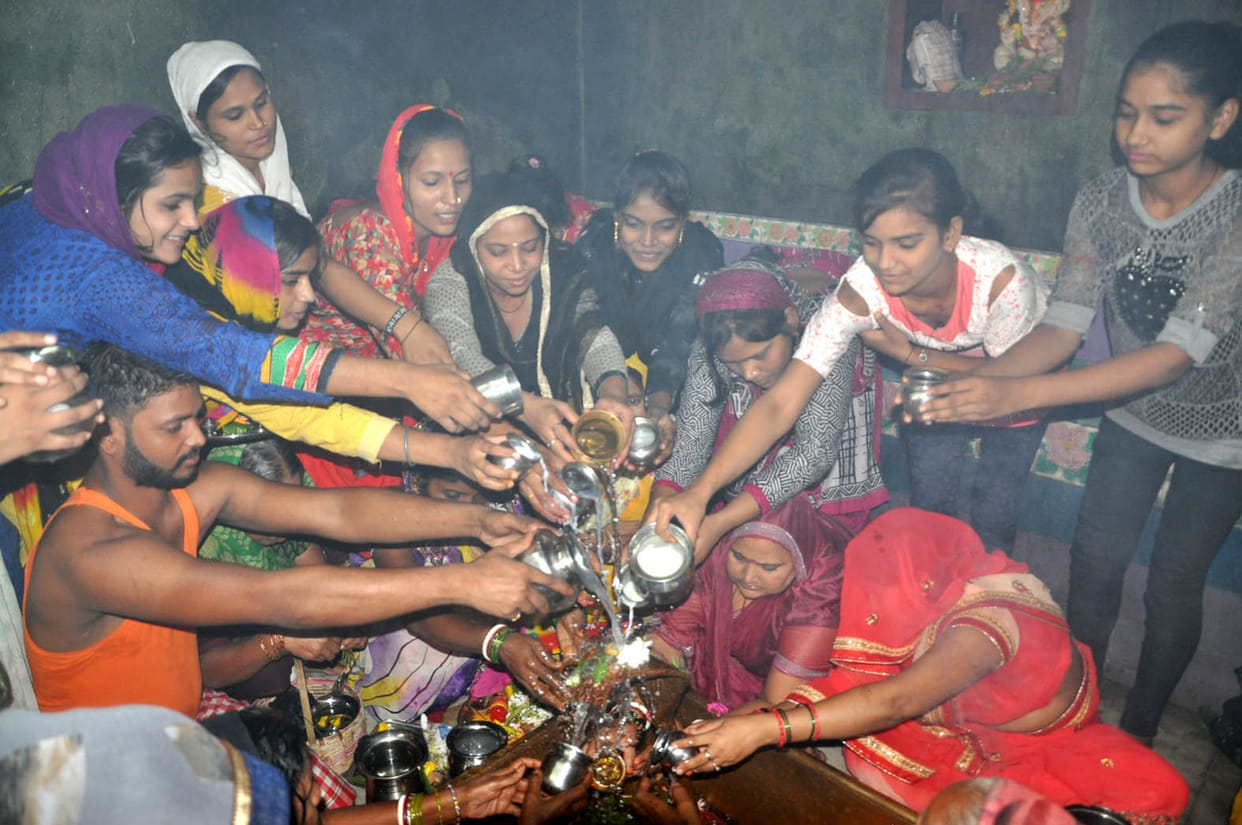 The belief of the heavy devotees on the rain