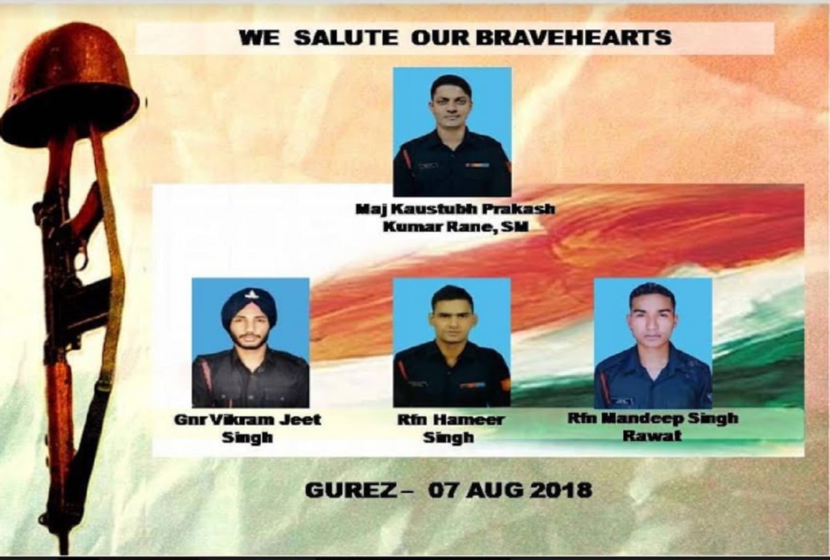 intruders killed in jammu kashmir indian army jawans including major also martyred in an encounter